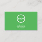 Moderne grüne und weiße Logo-Rasenmäher mit Pflege Visitenkarte (Rückseite)