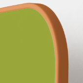 Moderne grüne und weiße Monogramm-Name Pickleball Schläger (Linke Seite)