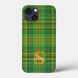 Moderne grüne Vintage-Monogarm Case-Mate iPhone Hülle