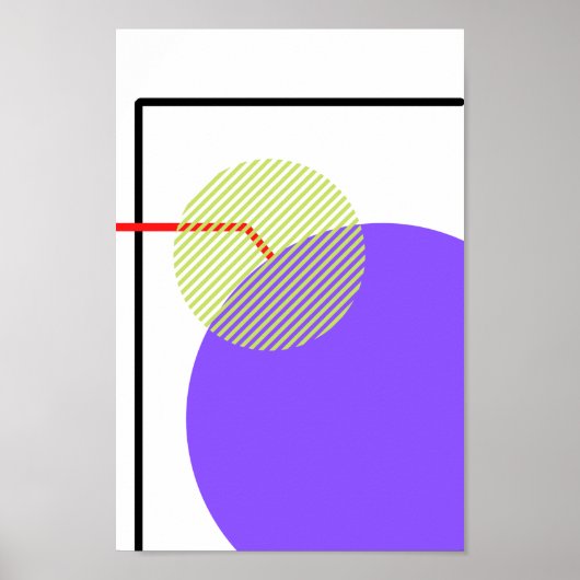 Moderne, grüne, violette geometrische Formen Abstr Poster (Vorne)