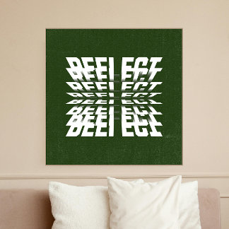 Moderne grüne Wandkunst mit rotierendem Text - Fuß Fotodruck