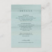 Moderne grüne Wasserfarbe Elegante Hochzeit Begleitkarte (Vorderseite)