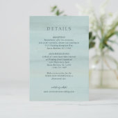 Moderne grüne Wasserfarbe Elegante Hochzeit Begleitkarte (Stehend Vorderseite)