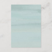 Moderne grüne Wasserfarbe Elegante Hochzeit Begleitkarte (Rückseite)