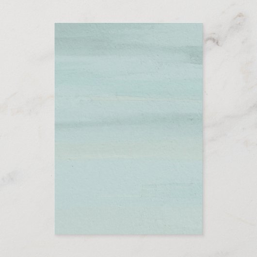Moderne grüne Wasserfarbe Elegante Hochzeit Begleitkarte (Rückseite)