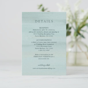 Moderne grüne Wasserfarbe Elegante Hochzeit Begleitkarte