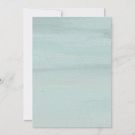 Moderne grüne Wasserfarbe Elegante Hochzeit Einladung (Rückseite)