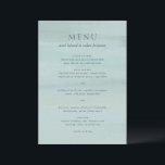 Moderne grüne Wasserfarbe Elegante Hochzeit Menükarte<br><div class="desc">Modernes Hochzeitsmenü mit Dinner-Menü in abstraktem Aquarellhintergrund.</div>