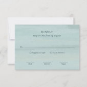 Moderne grüne Wasserfarbe Elegante Hochzeit RSVP Karte (Vorderseite)