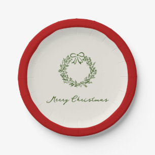 Moderne grüne Weihnachten Pappteller
