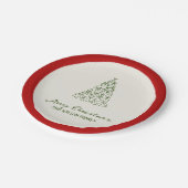 Moderne grüne Weihnachten Pappteller (Schrägansicht)