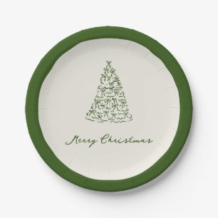 Moderne grüne Weihnachten Pappteller
