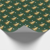 Moderne grüne Weihnachtsbaum Geschenkpapier (Ecke)