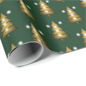 Moderne grüne Weihnachtsbaum Geschenkpapier (Rolleneckpunkt)