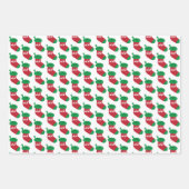 Moderne grüne Weihnachtsbaum-Strumpf-Stechpalme Geschenkpapier Set (Vorderseite 2)
