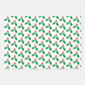 Moderne grüne Weihnachtsbaum-Strumpf-Stechpalme Geschenkpapier Set (Vorderseite)