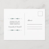 Moderne grüne Weihnachtskarten Postkarte (Rückseite)