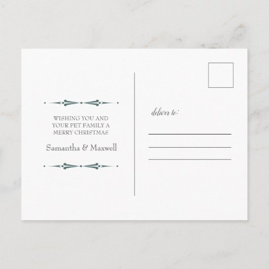 Moderne grüne Weihnachtskarten Postkarte (Rückseite)