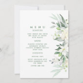 Moderne grüne Weiße Blumenkarte Einladung (Vorderseite)