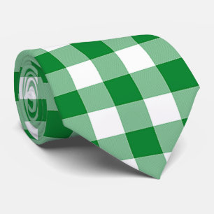 Moderne grüne weiße Büffel-Karo-Plaid Krawatte
