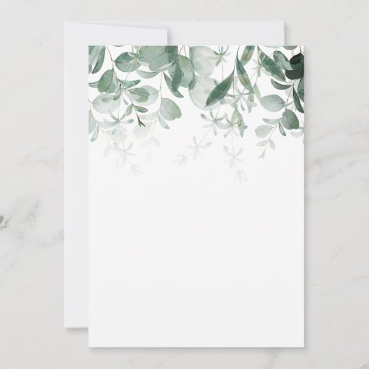 Moderne grüne weiße Hochzeit speichern die Datumsk Save The Date (Rückseite)