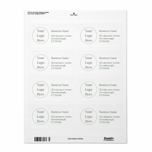 Moderne, grüne, weiße Rücksendeadresse (Vorne)