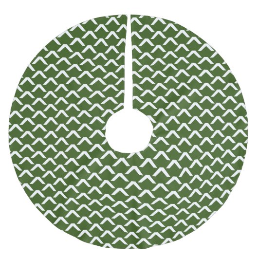 Moderne grüne weiße skandinavische Weihnachtsbaume Polyester Weihnachtsbaumdecke (Vorderseite)