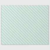 Moderne, grüne, weiße Streifen Geschenkpapier (Flach)