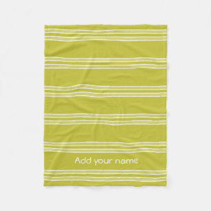 Moderne grüne weiße Streifen personalisiert Fleecedecke