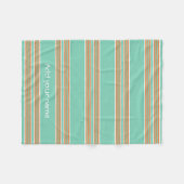 Moderne grüne weiße Streifen personalisiert Fleecedecke (Vorderseite (Horizontal))