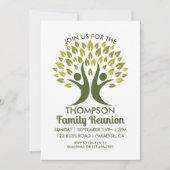 Moderne Grüne Wiedersehen-Familienbaum Einladung (Vorderseite)