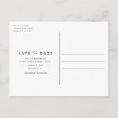 Moderne grüne Zwei-Foto-Hochzeit rettet das Datum Ankündigungspostkarte (Rückseite)