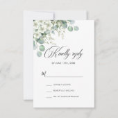 Moderne Grünen Hochzeit RSVP Karte (Vorderseite)
