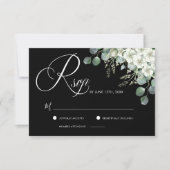 Moderne Grünen Hochzeit RSVP Karte (Vorderseite)