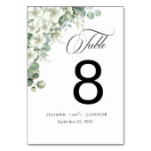 Moderne Grünen Hochzeit Tischnummer (Vorderseite)