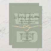 Moderne Grünen Hochzeitsempfang Einladung (Vorne/Hinten)