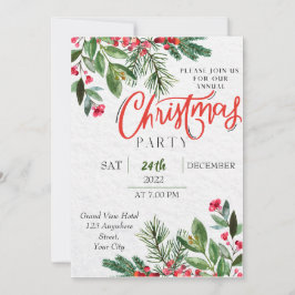 Moderne Grünen Weihnachten Party Einladung