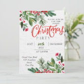 Moderne Grünen Weihnachten Party Einladung (Stehend Vorderseite)