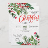 Moderne Grünen Weihnachten Party Einladung (Vorne/Hinten)