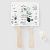 Moderne Grünen White Wedding Programm Fan Fächer (Vorne und Hinten)