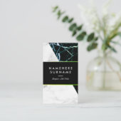 Moderne grünes Goldmarmor-Vertikale-Visitenkarte Visitenkarte (Stehend Vorderseite)