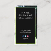 Moderne grünes Goldmarmor-Vertikale-Visitenkarte Visitenkarte (Rückseite)