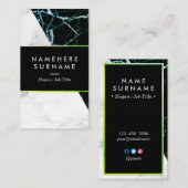 Moderne grünes Goldmarmor-Vertikale-Visitenkarte Visitenkarte (Vorne/Hinten)