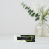 Moderne grünes Goldweiße MarmorminiVisitenkarte Mini Visitenkarte (Stehend Vorderseite)