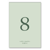 Moderne Grünfläche Moss Schlichte, einfache Hochze Tischnummer (Vorderseite)