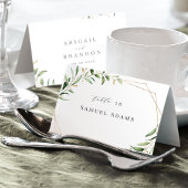 Moderne Grünflächen Geometrische Platzkarte Tischnummer