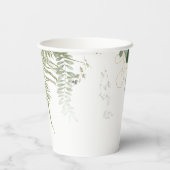 Moderne Grünflächen und Gold Baby Duschpapierkäste Pappbecher (Rückseite)