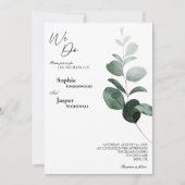 Moderne Grünflächen Weiß wir machen Foto Hochzeit Einladung (Vorderseite)