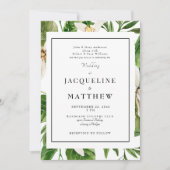 Moderne Grünfoliage-Eltern Hochzeiten Einladung (Vorderseite)