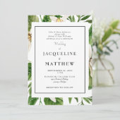 Moderne Grünfoliage-Eltern Hochzeiten Einladung (Stehend Vorderseite)